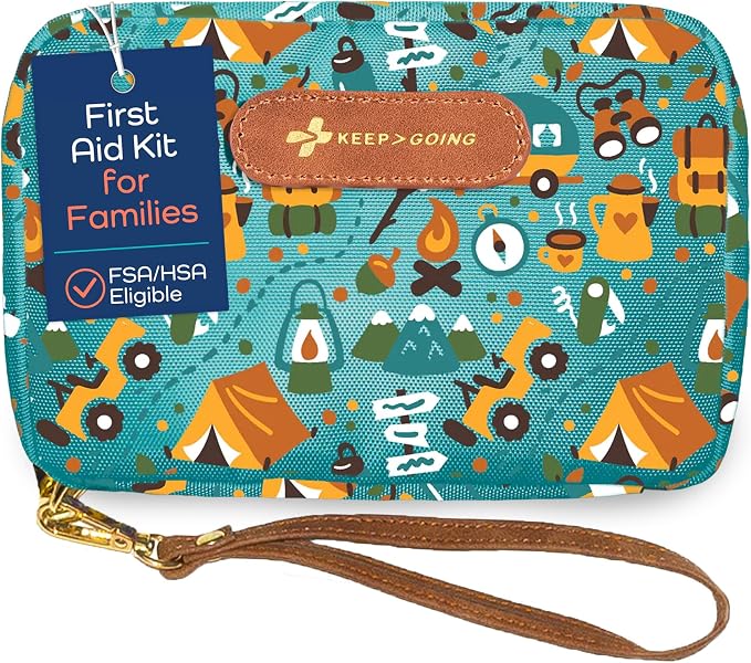 KeepGoing Travel First Aid Kit for Kids – 130 Pc. for Car, Diaper Bag & Backpack by KEEP%3EGOING