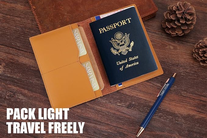 STAR VISTA Albatross Leather Travel Passport Holder, Minimalist Design - Image 5