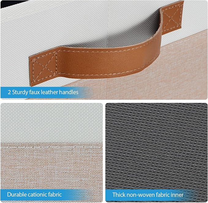 Large Fabric Storage Bins, Foldable Fabric Storage Baskets - Image 4