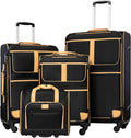 Coolife Luggage 4 Piece Set Suitcase Expandable TSA lock spinner softshell by COOLIFE
