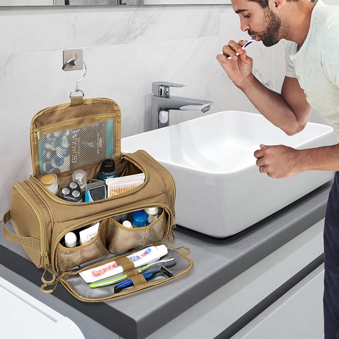 Tactical Toiletry Bag for Men, Hanging Hygiene Bag, Travel Dopp Kit Organizer - Image 8
