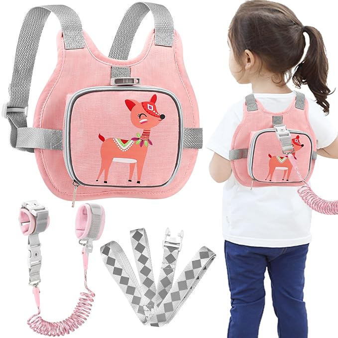 Accmor Toddler Harness Leash + Anti Lost Wrist Link, Cute Deer Kids Harness by Accmor