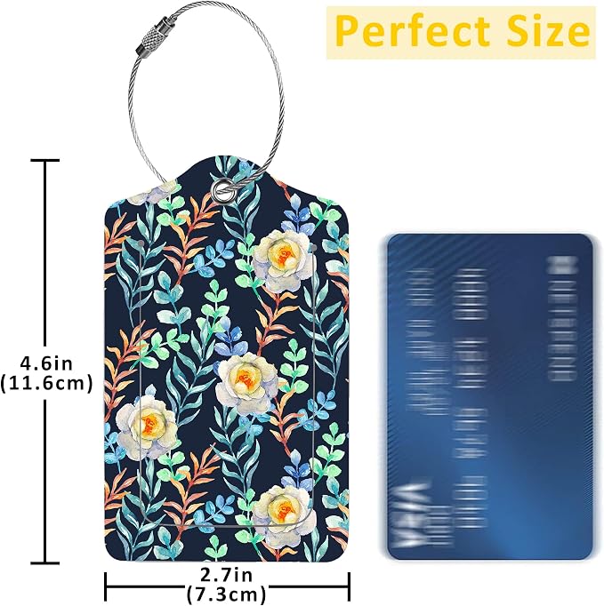 2 Pack Beautiful Floral Luggage Tags - Image 2