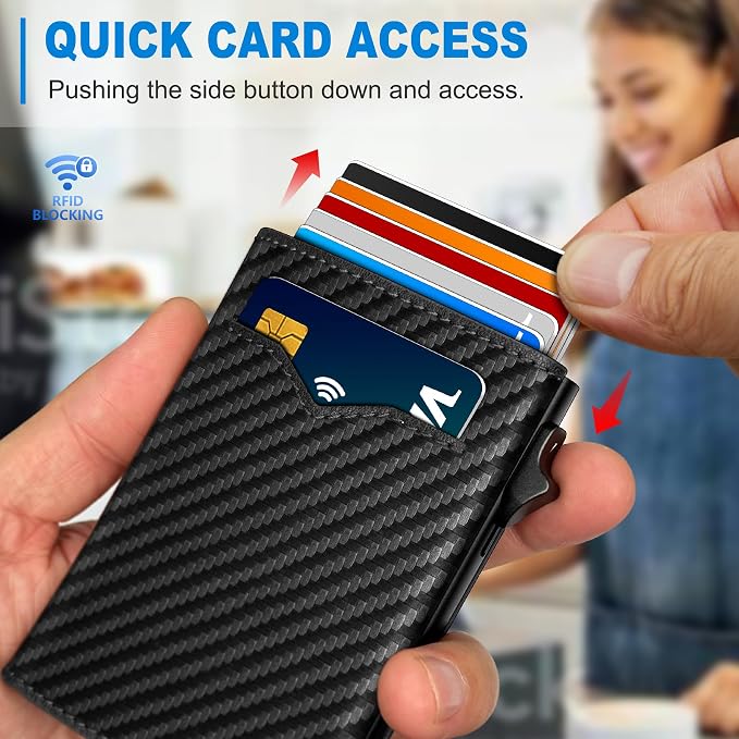 Wallet for Men, with Cash Pocket 2 ID Window 9-13 Cards, Metal Case Smart Slim - Image 5