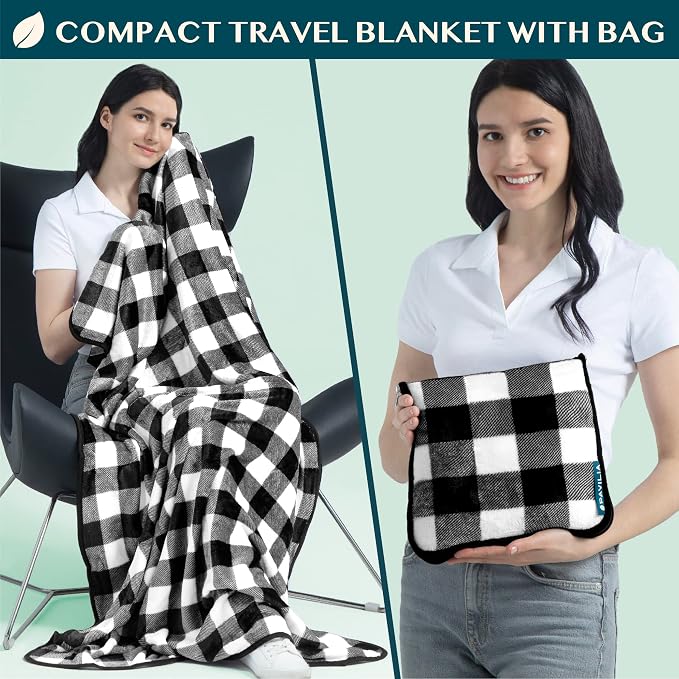 PAVILIA Travel Blanket Pillow, Soft Airplane Blanket 2-in-1 Combo Set, Plane - Image 2