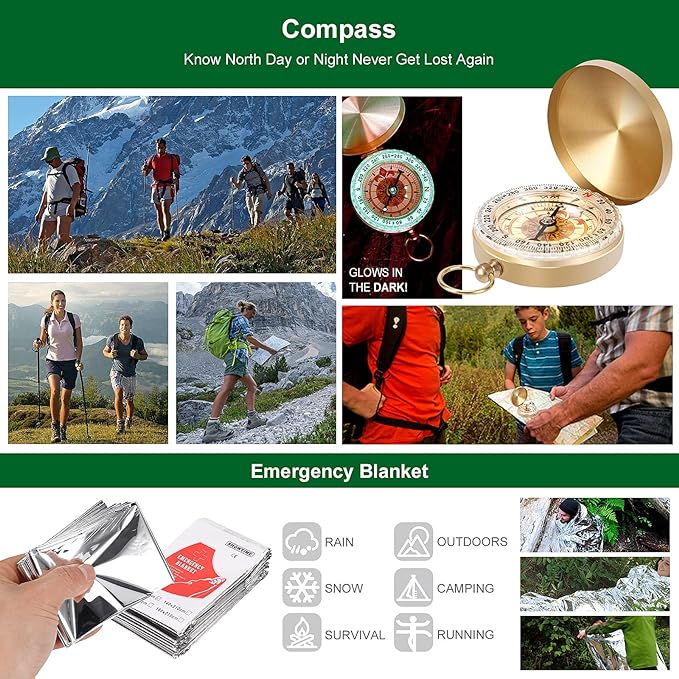 Gifts for Men Dad Husband Teenage Boy, Survival Kit 28 in 1, Survival Gear Tool - Image 6
