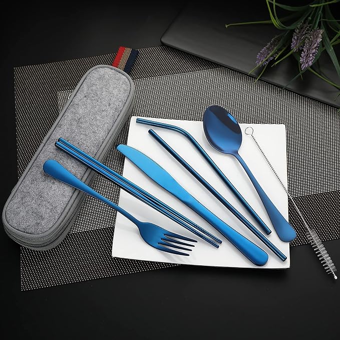 DEVICO Portable Utensils, Travel Camping Cutlery Set, 8-Piece including Knife - Image 6