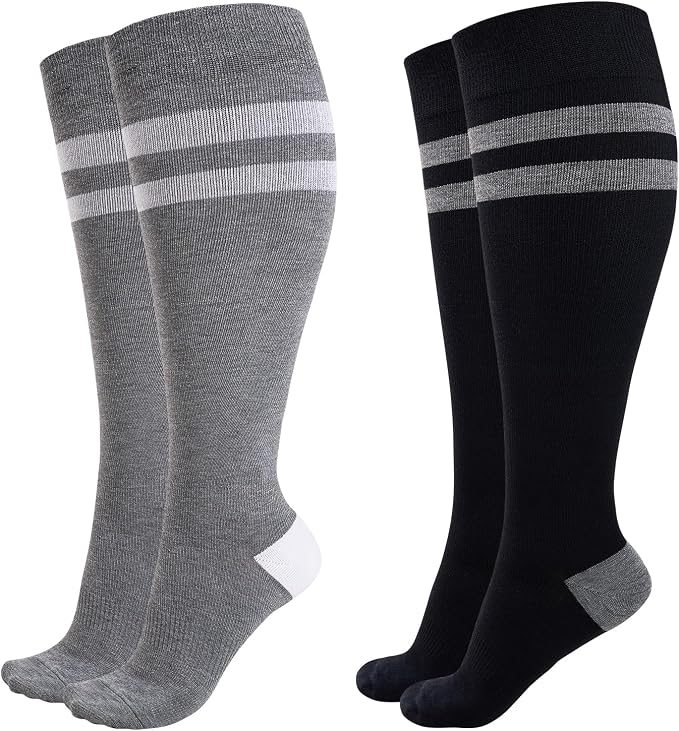 Momcozy Compression Socks for Women Wide Calf, 15-20mmHg Knee High Support by Momcozy