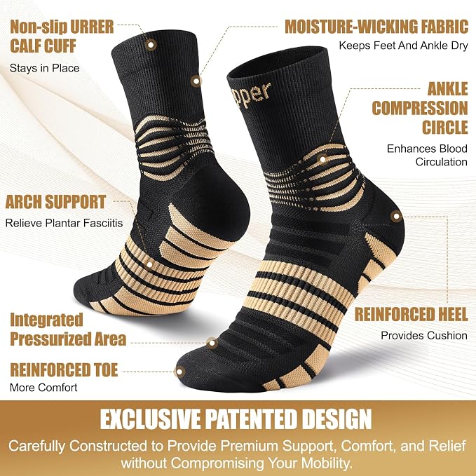 NEENCA Professional Copper Compression Socks, Medical Ankle Support Socks - Image 2