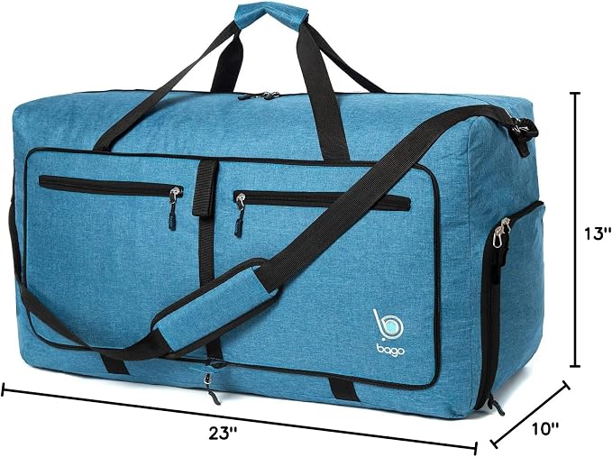Bago Foldable Duffel Bags for Traveling Women & Men - 60L Medium Packable - Image 12