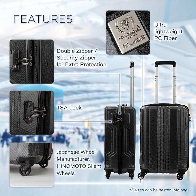LEGEND WALKER BLADE-Ultralight PC Fiber Luggage, 5604-48-BKCB - Image 4