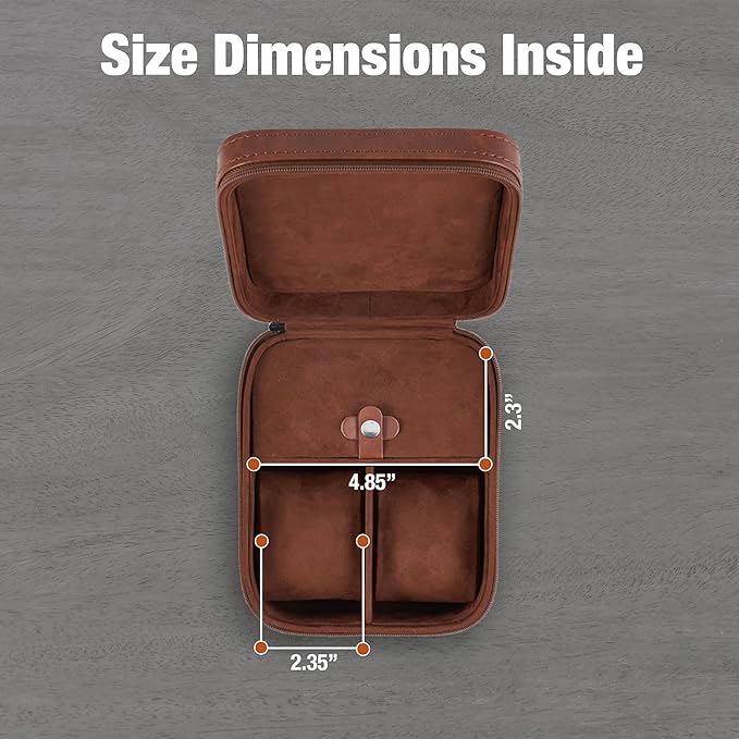 Awesometik Luxury Travel PU Leather Watch Case. Watch Storage Organizer. Watch - Image 5