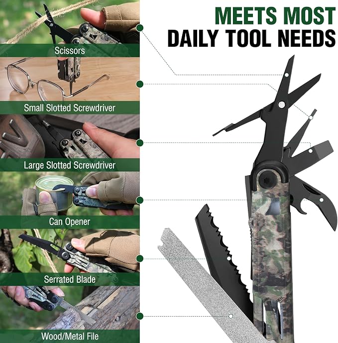 FLISSA Multitool, 15-in-1 Multi Tool Pocket Knife - Image 6