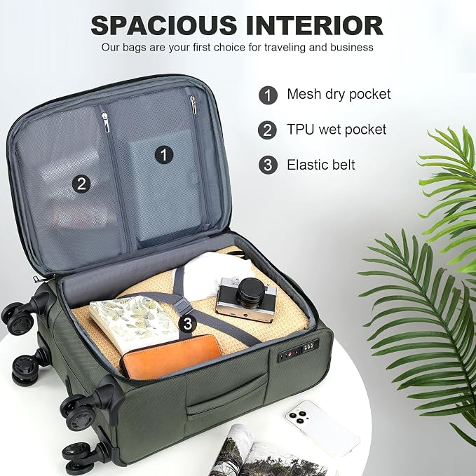 KROSER Softside Expandable Carry On Luggage - Image 3