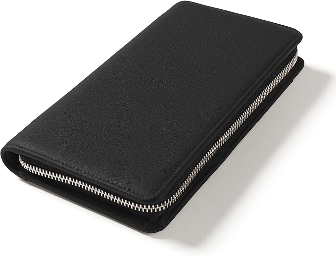 Leatherology Black Onyx Travel Zip Organizer Wallet, Passport Holder, RFID - Image 3