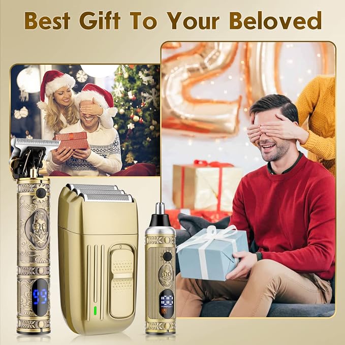 Hair Clippers for Men, Professional Cordless Barber Trimmer Set, Nose and Ear - Image 7