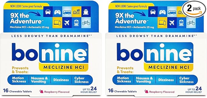 Bonine Non-Drowsy for Motion Sickness Relief, Sea Sickness, Car Sickness by Bonine