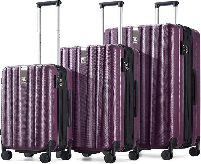 Hanke Expandable Hardshell Luggage Sets 3 piece Carry On Luggage by Hanke