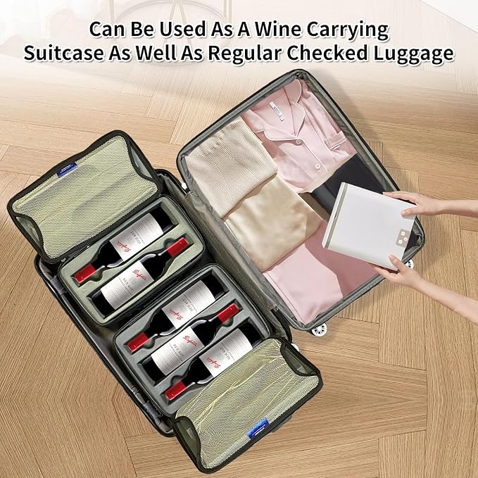 Premium Wine Travel Luggage | Holds 10 Bottles of 750 ML | TSA Lock | - Image 6