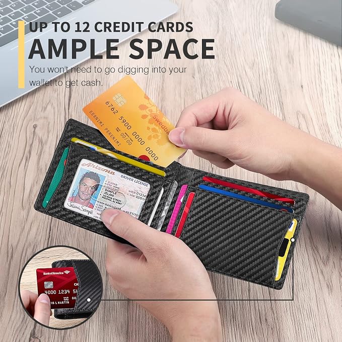 RUNBOX AirTag-Wallet-Mens-Slim-RFID Blocking Wallets Leather - Image 4