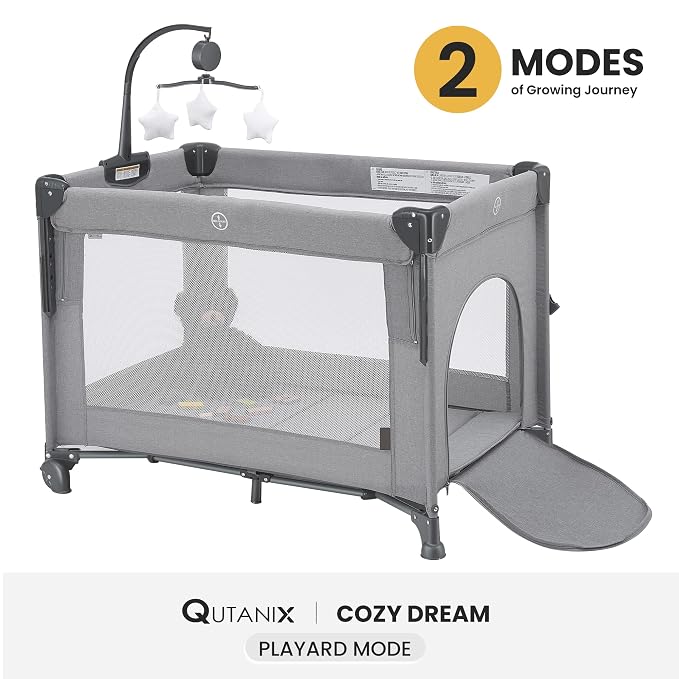 2-in-1 Baby Playard, Pack and Play Bassinet, Easy Folding Portable Crib - Image 3