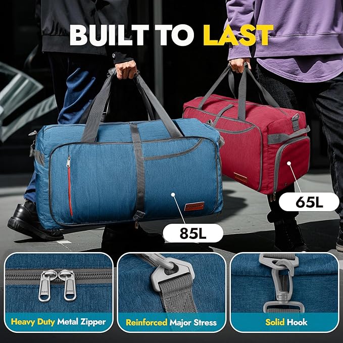 Canway 85L Travel Duffel Bag, Foldable Weekender Bag - Image 5
