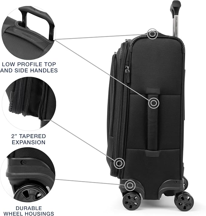 Travelpro Crew Classic Lightweight Softside Expandable Carry on Luggage - Image 4