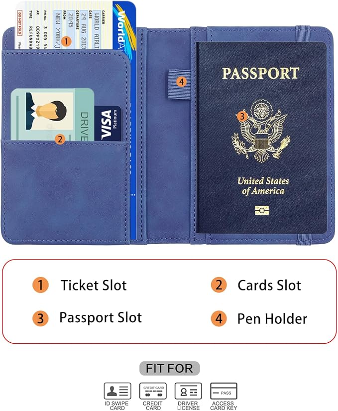 Melsbrinna Premium Leather Passport Holder Covers Case, Waterproof Rfid - Image 3
