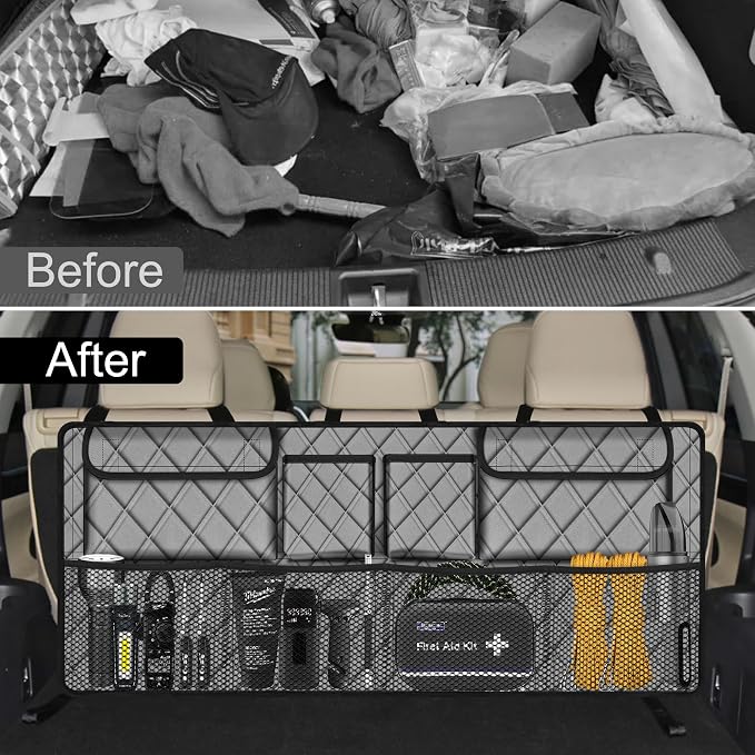Femuar Car Trunk Organizer, Large Capacity Backseat Trunk Organizer, - Image 6