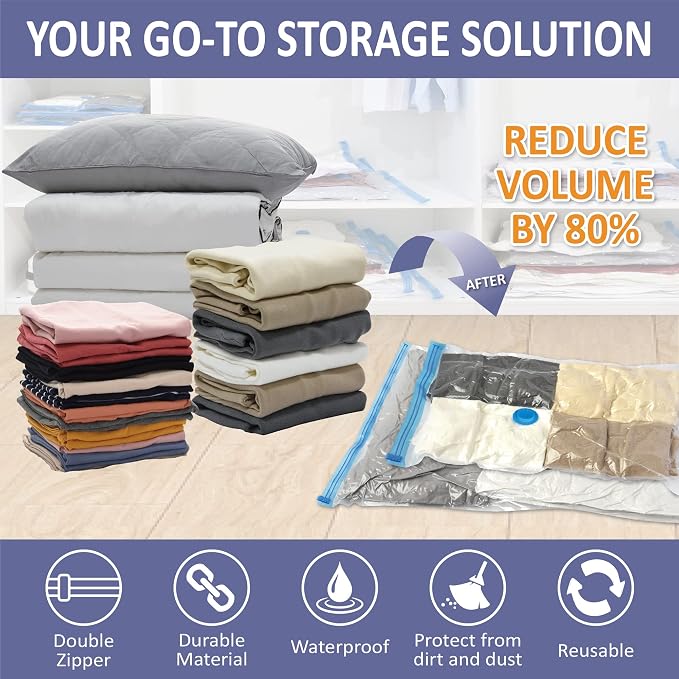 25 Pack Vacuum Storage Bags, Space Saver Vacuum Storage Bags, Vacuum Seal Bags - Image 2