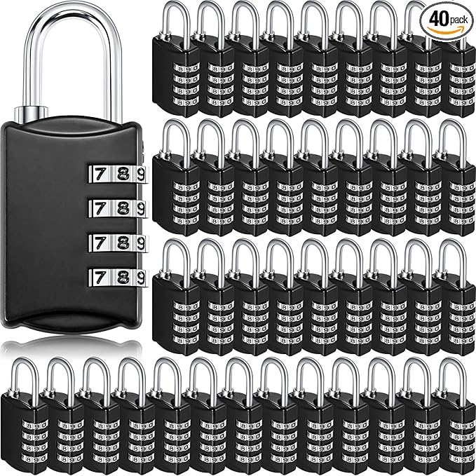 40 Pcs 4 Digit Combination Locks Combination Padlock Luggage Number Locks by Sadnyy