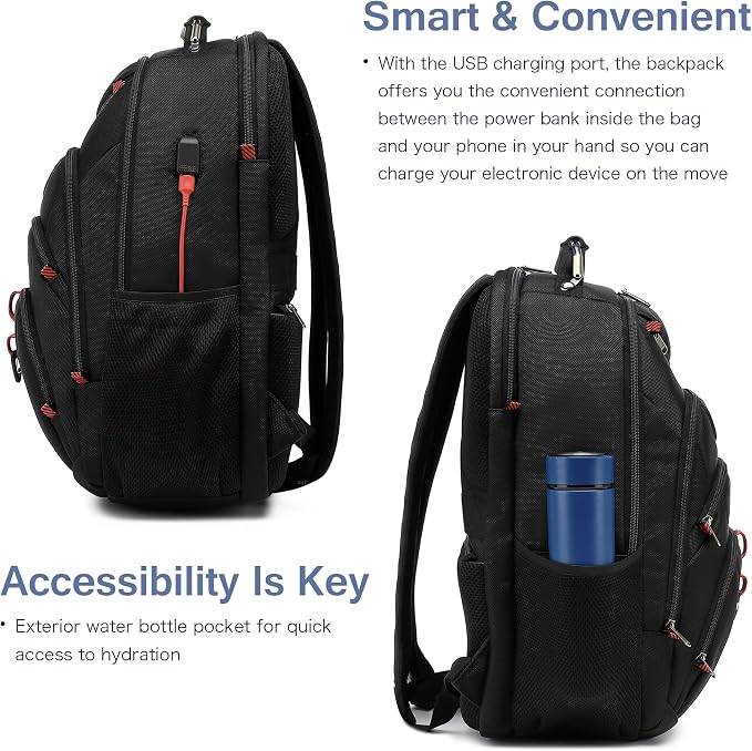 Boniyee Travel Backpack 17.3 Inch, Business Anti-Theft Laptop Bag - Image 5