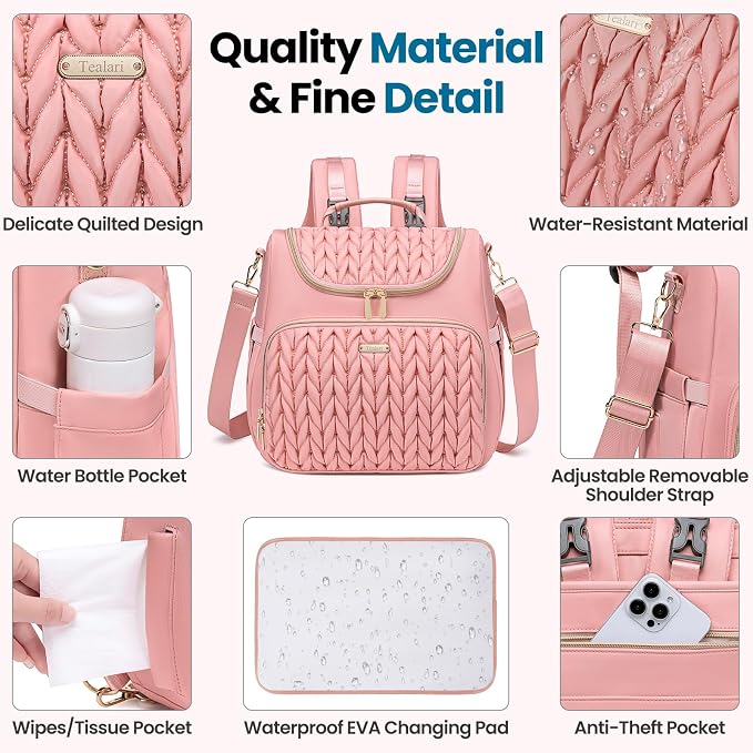 4 in 1 Convertible Diaper Bag Backpack, Waterproof Baby Diaper Bag - Image 5