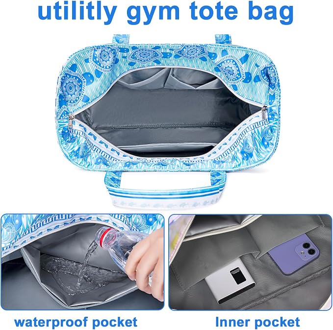 LEDAOU Beach Bag Waterproof Sandproof Women Tote Bag Pool Bag - Image 4