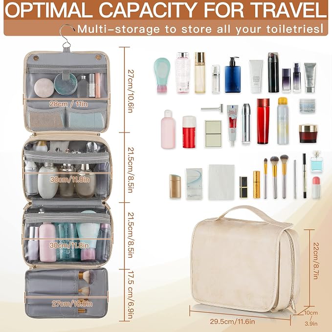 Elviros Hanging Travel Toiletry Bag - Image 5