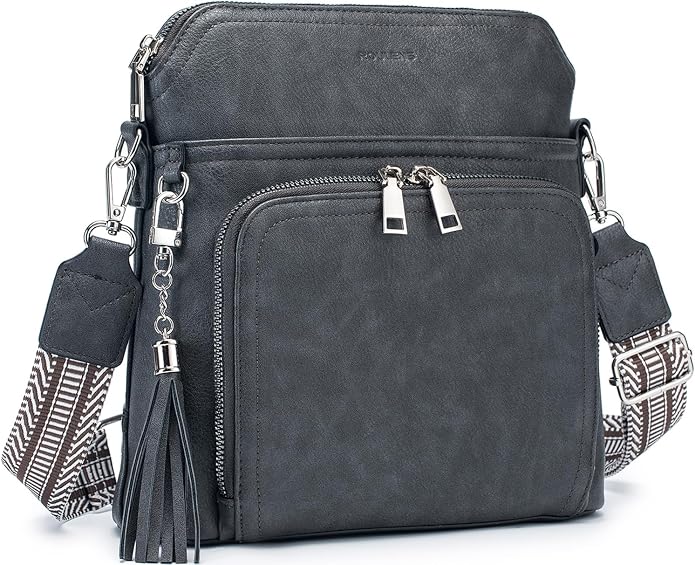 Crossbody Purse for Women, Lightweight Medium Crossbody Bag Soft Leather by Roulens