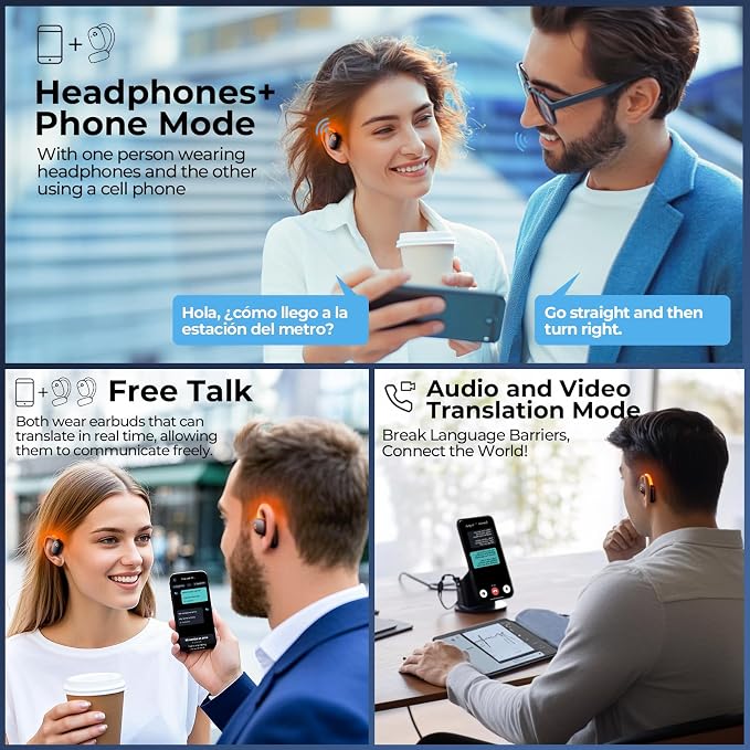 AI Translation Earbuds Real Time 80H Playtime 164 Languages Translator Ear Buds - Image 4