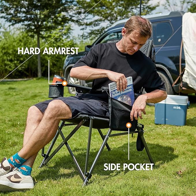 PORTAL Oversized Folding Camping Chair High Back Portable Lawn Chairs - Image 6