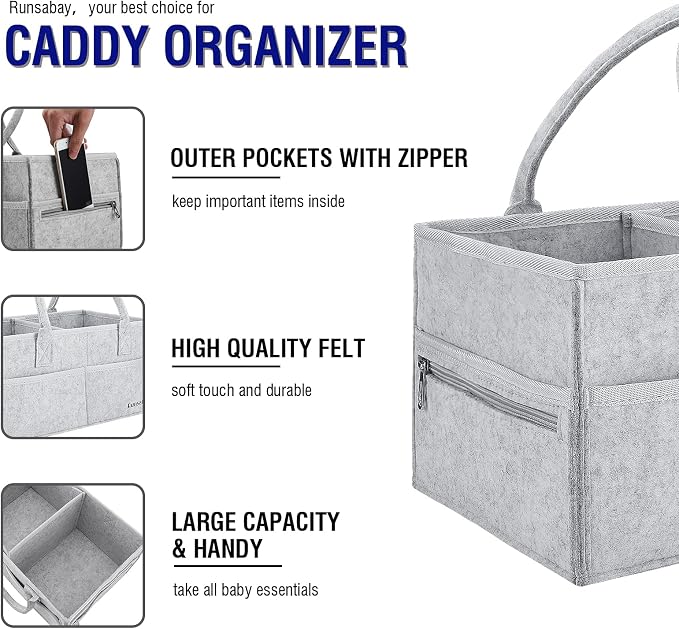 Runsabay. Nursery Basket-Baby Diaper Caddy Organizer - Image 3