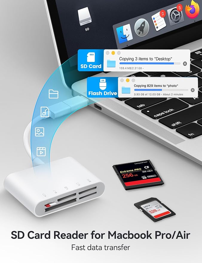 USB-A and USB-C to SD Card Reader, Trail Camera Card Adapter - Image 4