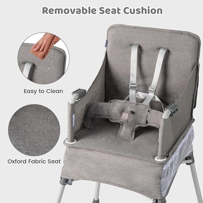 INFANS Baby High Chair, Foldable Portable Highchair - Image 8