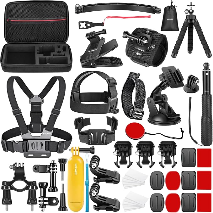 NEEWER 50 in 1 Action Camera Accessory Kit Compatible by Neewer