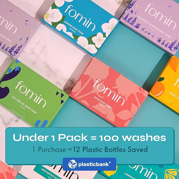 FOMIN - Paper Soap Sheets for Hand Washing - Jasmine Portable Travel Soap Sheets - Image 6