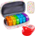 Serfeymi Weekly Travel Pill Organizer 2 Times A Day AM PM Upgraded Rainbow Pill by Serfeymi