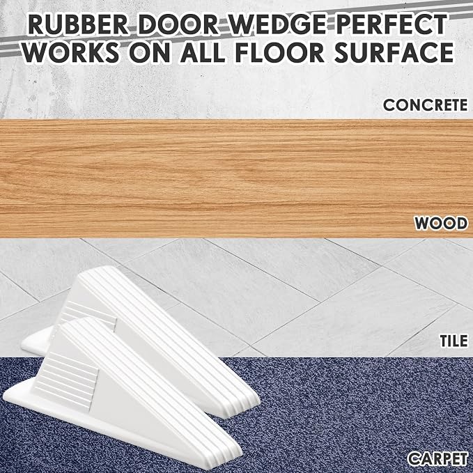 Frienda 8 Pcs Jumbo Door Stoppers Heavy Duty Door Stopper Tall up to 2inch Tall - Image 4