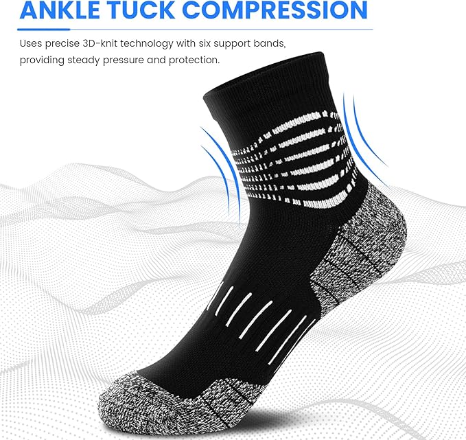 IRAMY Ankle Compression Socks for Men Athletic Running Socks - Image 2