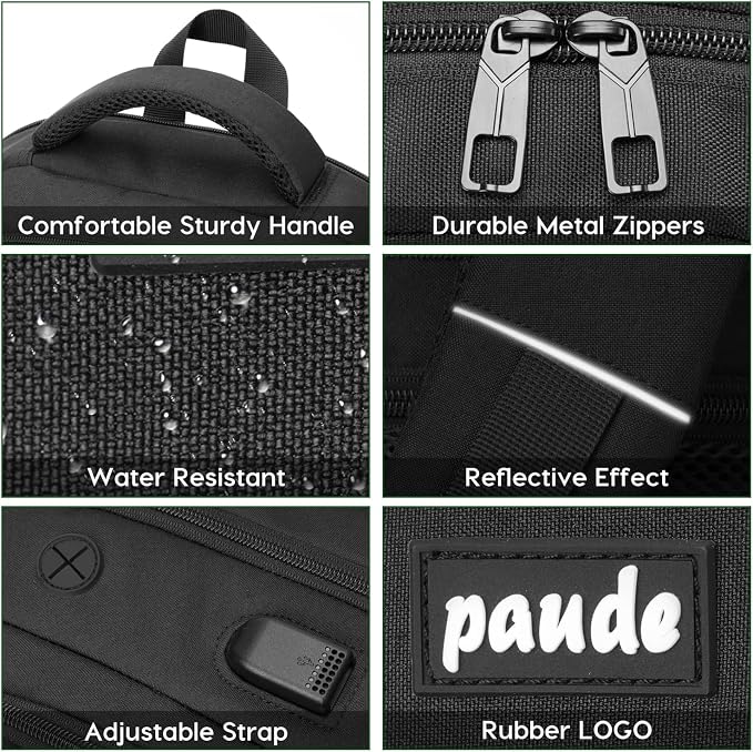 Paude Laptop Backpack, School Backpack Large Bookbag - Image 4