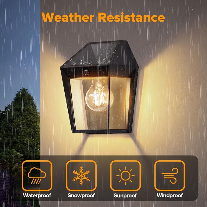 LUTEC Solar Wall Lights Outdoor, Solar Wall Lanterns - Image 6