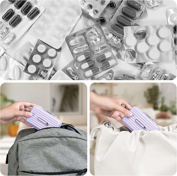 Travel Pill Organizer Box with Medicine Labels, 7 Compartments Portable Pill - Image 6