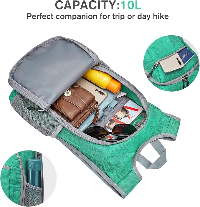 G4Free 10L/15L Hiking Backpack Lightweight Packable Hiking Daypack Small Travel - Image 3